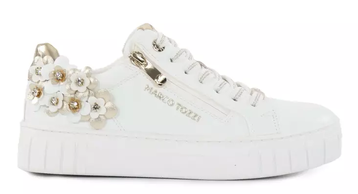 Marco Tozzi blommiga sneakers dam 23720-46 vit kam - Sneakers för damer - 140525 - 1