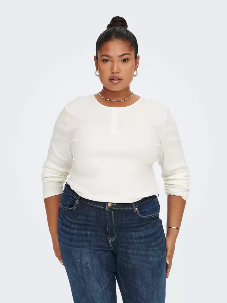 Only Carmakoma skjorta Adda button - Långärmade tröjor för  damer - 131435 - 2