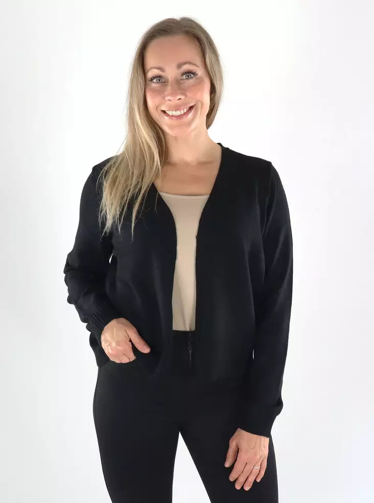 Only kofta ONLPRINCESS LS SHORT svart - Stickat för damer - 141435 - 1