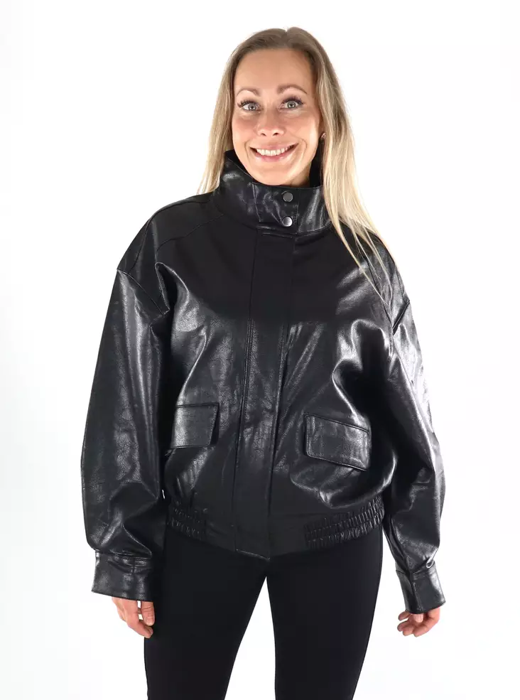 Only jacka FULL LEATHER OVZ svart - Skinnjackor och PU-jackor för damer - 141495 - 1