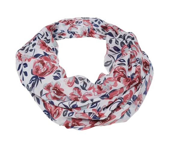 Pieces Tubscarf ljus vit/blomster - Halsdukar för damer - 137005 - 1
