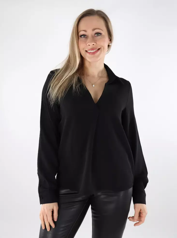 Vero Moda damskjorta Collar svart - Långärmade tröjor för  damer - 137515 - 1