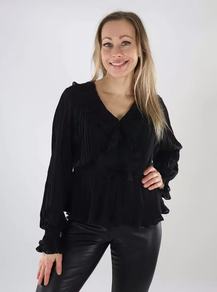 Vero Moda damskjorta Volang svart - Långärmade tröjor för  damer - 139995 - 1