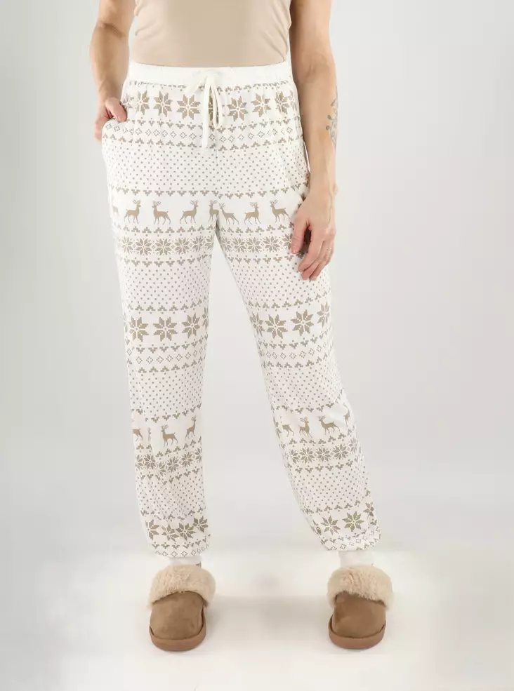 Vero Moda dampyjamasbyxor VMCHRIS Xmas Cloud Dancer - Nattkläder för damer - 139775 - 1