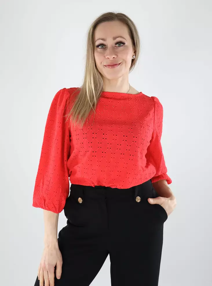 Vila damtröja med Boatneck 3/4 hibiscus - Skjortor och blusar för damer - 140565 - 1