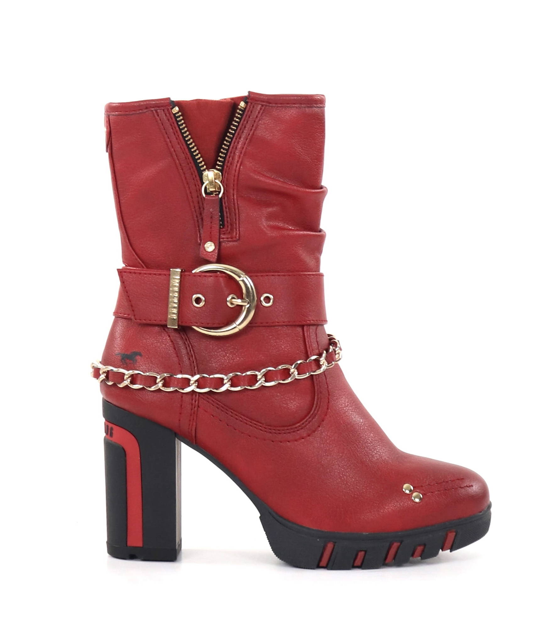 Mustang stövletter dam 1363-505-5 röd - Stilettoshop.se webbutik