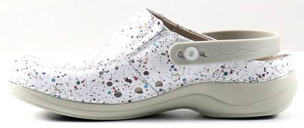 Nursing Care Maskintvättbara arbetsskor i läder, color dots - Arbetsskor för damer - 132476 - 2