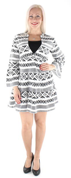 Only Klänning Lucca athena 3/4 vit/graphic - Klänningar och tunikor - 126446 - 1