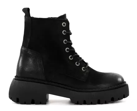 Ten Points Ankelboots i läder för damer 60518 Pandora Chunky Black - Stövletter och kängor för damer - 136866 - 1