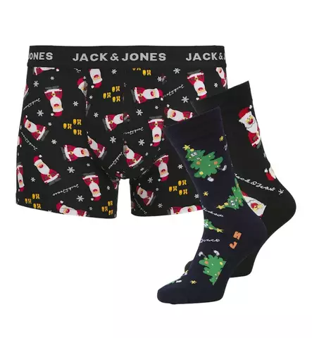 Jack&Jones presentförpackning för män Hohoho svart/svart - Trunks och strumpor för herrar - 137266 - 1