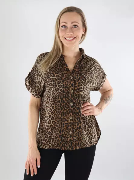 Vero Moda dam t-shirt silvermink/leopard - T-shirts för damer - 138436 - 1