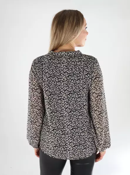 Only damskjorta Star V-Neck svart/nattshadow - Långärmade tröjor för  damer - 139286 - 2