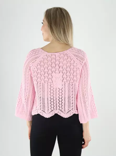 Only damtröja Nola Life 3/4 godisrosa - Stickat för damer - 140226 - 2