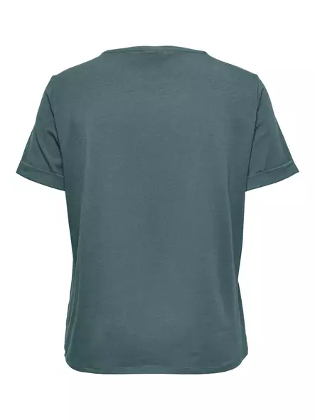 Only Carmakoma Dam Plus Size T-shirt Moster Fold Up North Atlantic - T-shirts för damer - 141286 - 2
