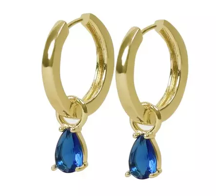 Snö of Sweden Örhängen Trinity dropphänge ring guld/denim - Örhängen - 141606 - 1