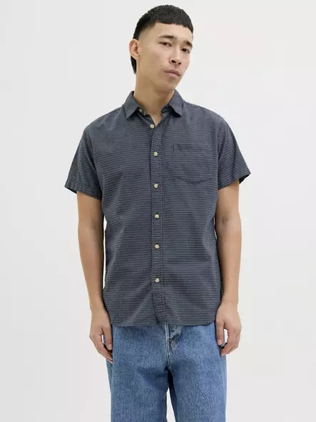Jack&Jones kortärmad herrskjorta marinblå blazer - Skjortor för herrar - 138026 - 1