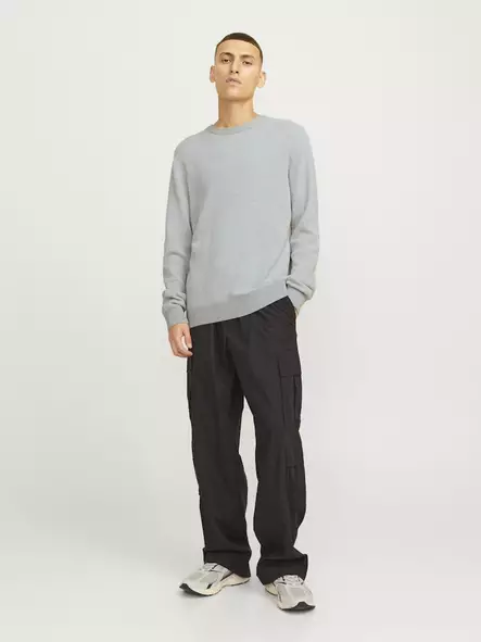 Jack&Jones tröja JJEGLOBE ljusgrå melerad - Stickat för herrar - 139466 - 2
