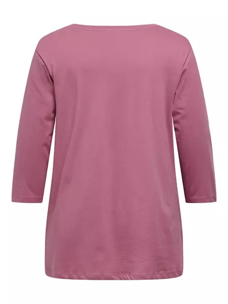 Only Carmakoma plus size skjorta för damer 3/4 A-formad ljungrosa - Långärmade tröjor för  damer - 137776 - 2