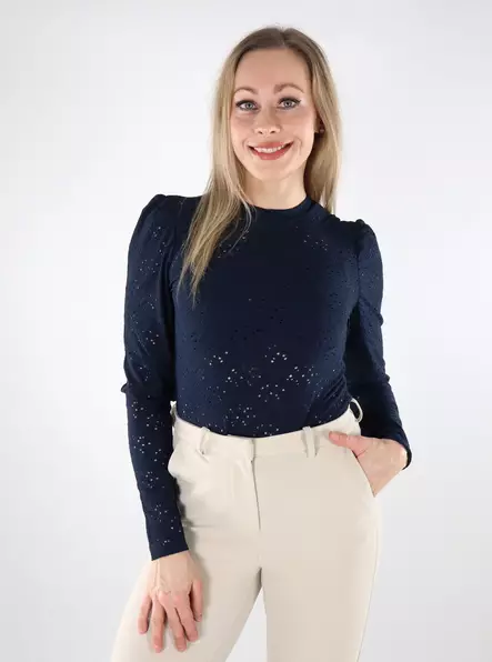 Only damskjorta Life Puff marinblå blazer - Långärmade tröjor för  damer - 137586 - 1