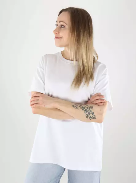 Pieces dam t-shirt Oversized Tee vit - T-shirts för damer - 140156 - 1