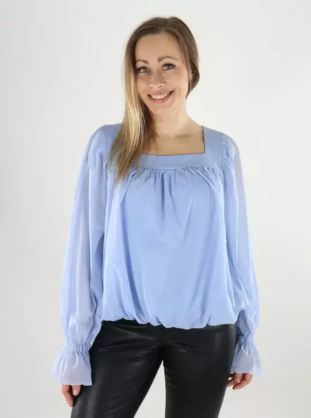 Vero Moda damskjorta Fyrkantig halsringning brunblå - Långärmade tröjor för damer - 140076 - 1