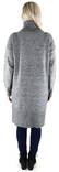 Vila lång stickad dam tunika Ella cowlneck, grå, brun - Stickat för damer - 129786 - 3