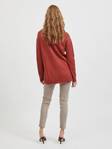 Vila mjuk stickad dam tröja lös Vila Ril high low burn henna röd - Stickat för damer - 129366 - 3