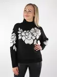 Vila damtröja Mock black/flower egg - Stickat för damer - 136926 - 1