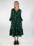 Vero Moda damklänning 7/8 V-ringad mörkgrön/dagny - Klänningar och tunikor - 136996 - 2