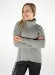 Only damtröja Roll Neck mellangrå melerad - Stickat för damer - 137426 - 1