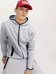 Jack&Jones herr dragkedja med huva JCOFUSION Sweat Zip ljusgrå melerad - Jackor och parkas för herrar - 138886 - 4