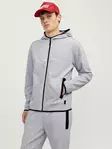 Jack&Jones herr dragkedja med huva JCOFUSION Sweat Zip ljusgrå melerad - Jackor och parkas för herrar - 138886 - 1