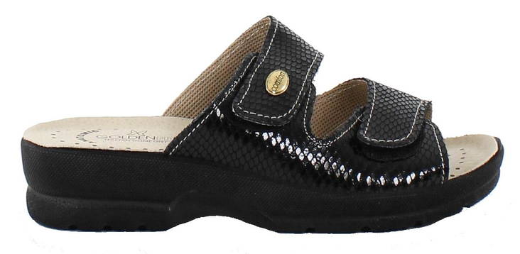 Slip-ins Goldenfit 714 svart med glans - Arbetsskor för damer - 126756 - 1