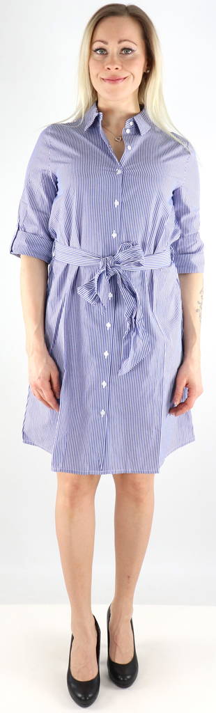 JDY dam Skjortklänning Hall 3/4, blå/vit - Klänningar och tunikor - 130156 - 1