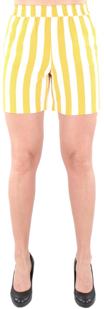 Only Shorts Madeline piper gul/vit - Shorts och capribyxor för damer - 123906 - 1
