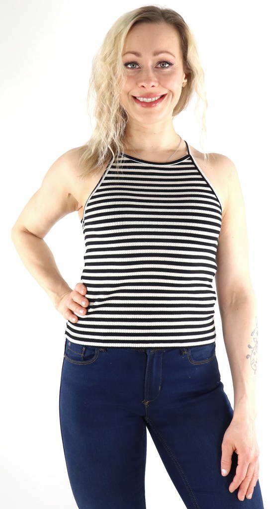 Pieces Topp Ostina ljus vit/svart - Toppar för damer - 133496 - 1