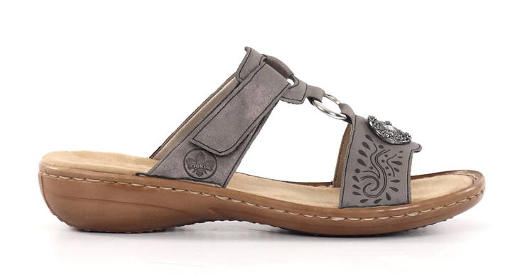 Rieker dam slip-in sandaler 608K1-45 grå - Rieker mulor - 135766 - 1