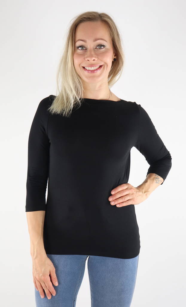 Vero Moda Skjorta Panda modal, svart - Långärmade tröjor för damer - 131356 - 1