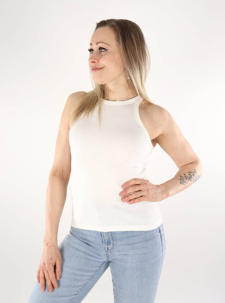 Vero Moda dam Ribb topp snövit - Toppar för damer - 135826 - 1