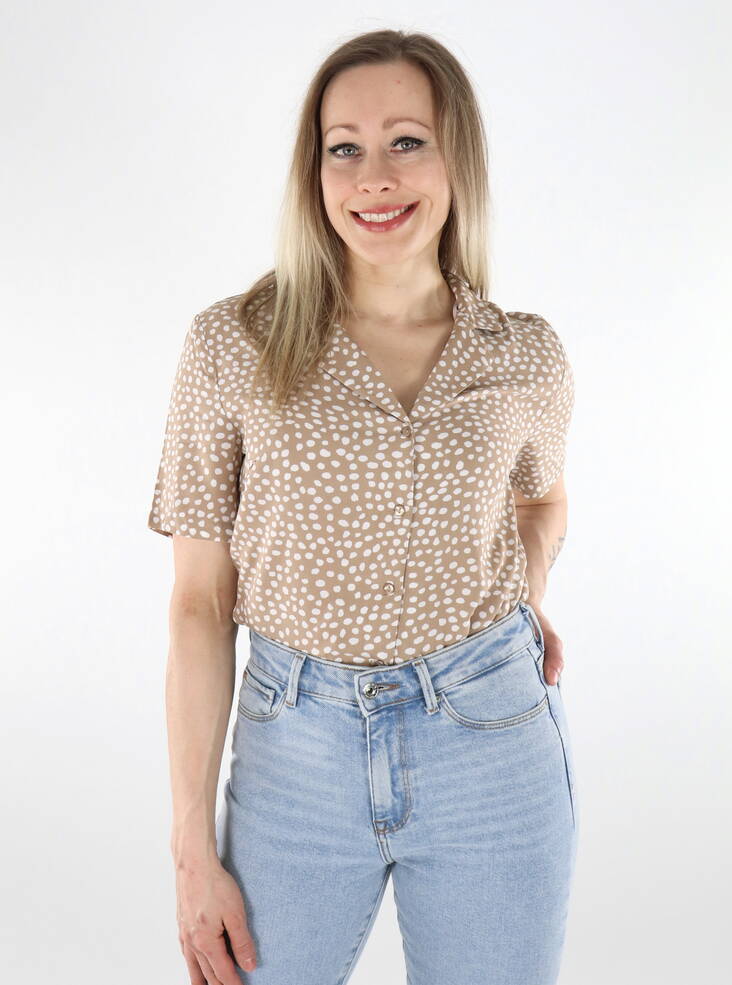 Pieces dam t-shirt silver mink/vit - T-shirts för damer - 136066 - 1