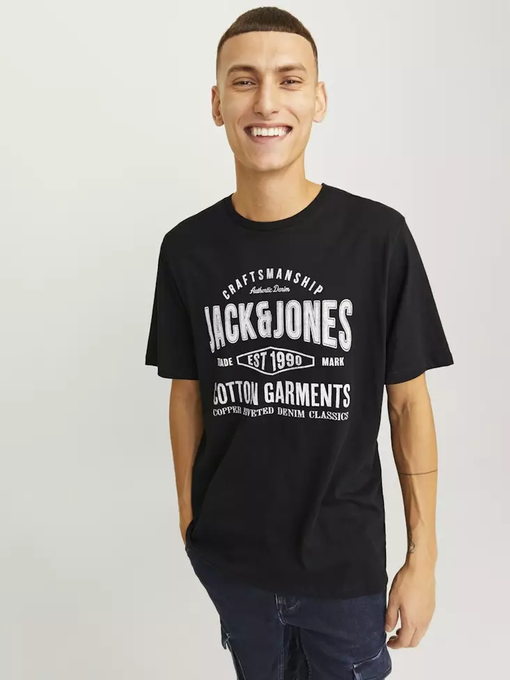 Jack&Jones herr t-shirt Jeans O-hals svart - T-shirts för herrar - 136656 - 1