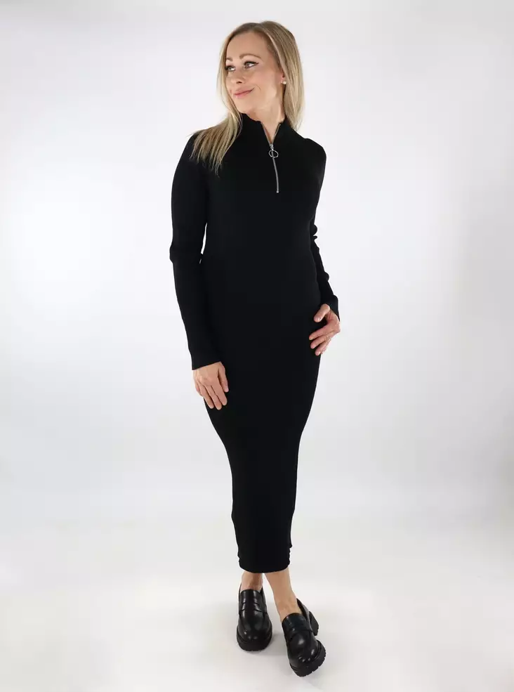 JJXX lång stickad klänning Tight svart - Stickat för damer - 136936 - 1