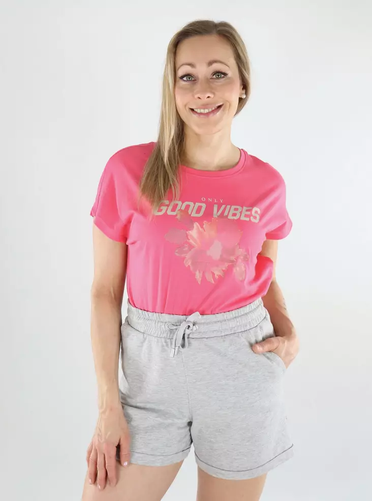 Only Play dam t-shirt Aub-splash camelia rose - Sport T-shirts för damer - 138346 - 1