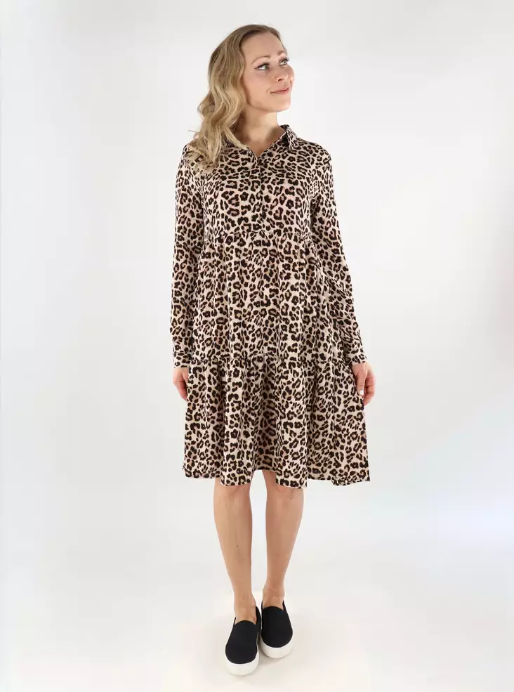 JDY A-linjeformad leopardklänning pumice stone/leo - Klänningar och tunikor - 138826 - 1