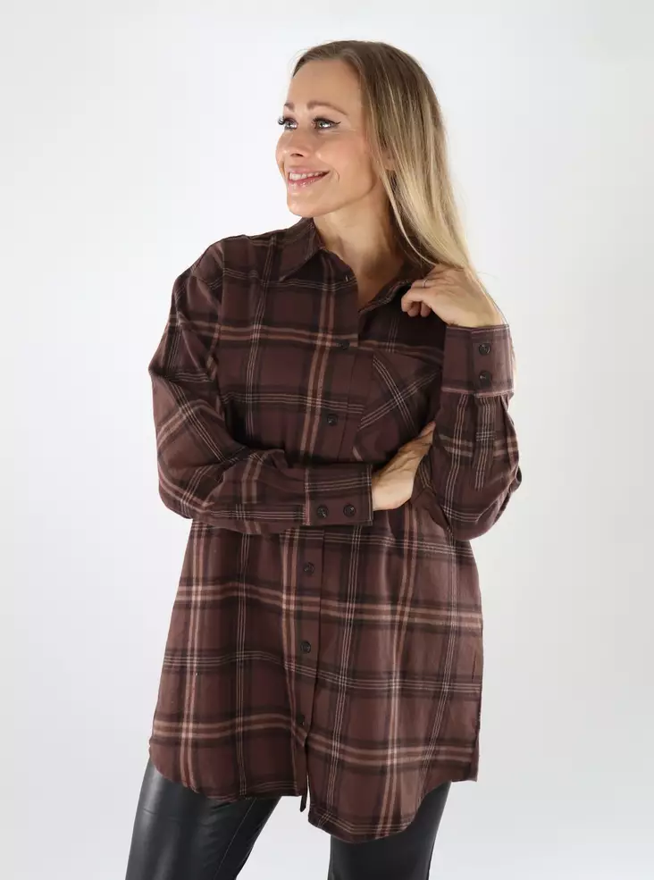 Only damflanellskjorta Loose Check shoppingbag/texana - Skjortor och blusar för damer - 139066 - 1