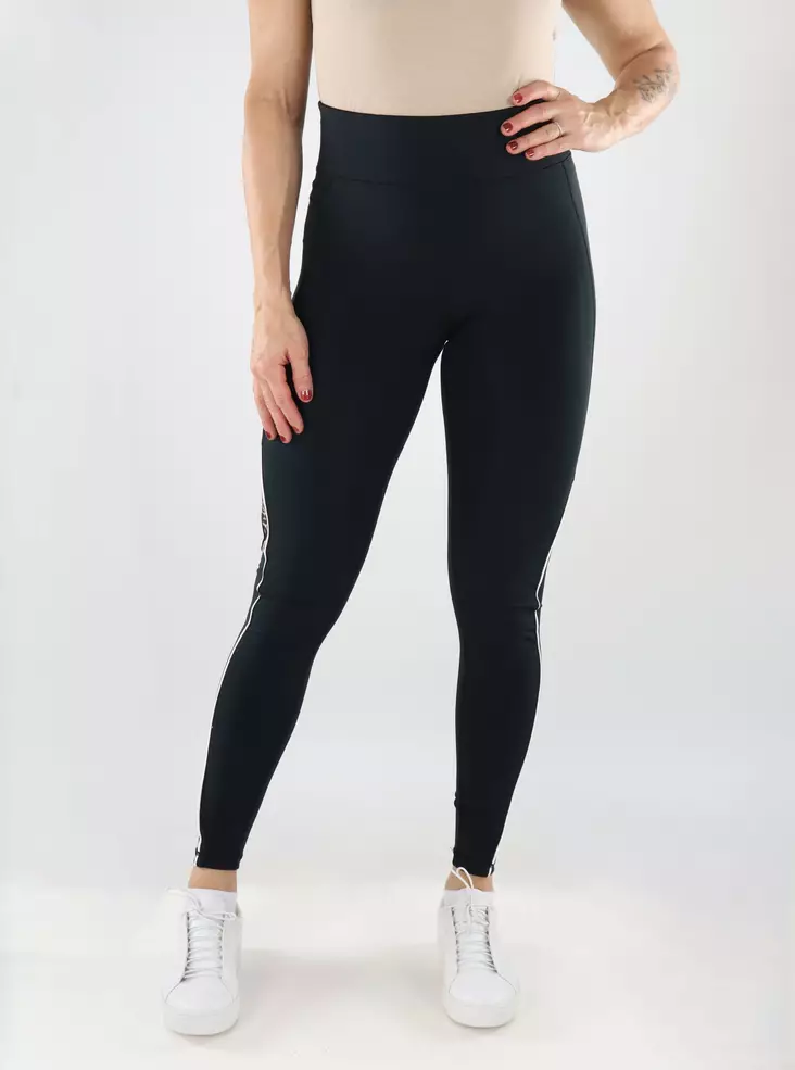 Only Play träningsbyxor med hög midja, svart/leopard - Träningsbyxor för damer - 139216 - 1