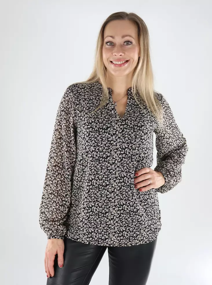 Only damskjorta Star V-Neck svart/nattshadow - Långärmade tröjor för  damer - 139286 - 1