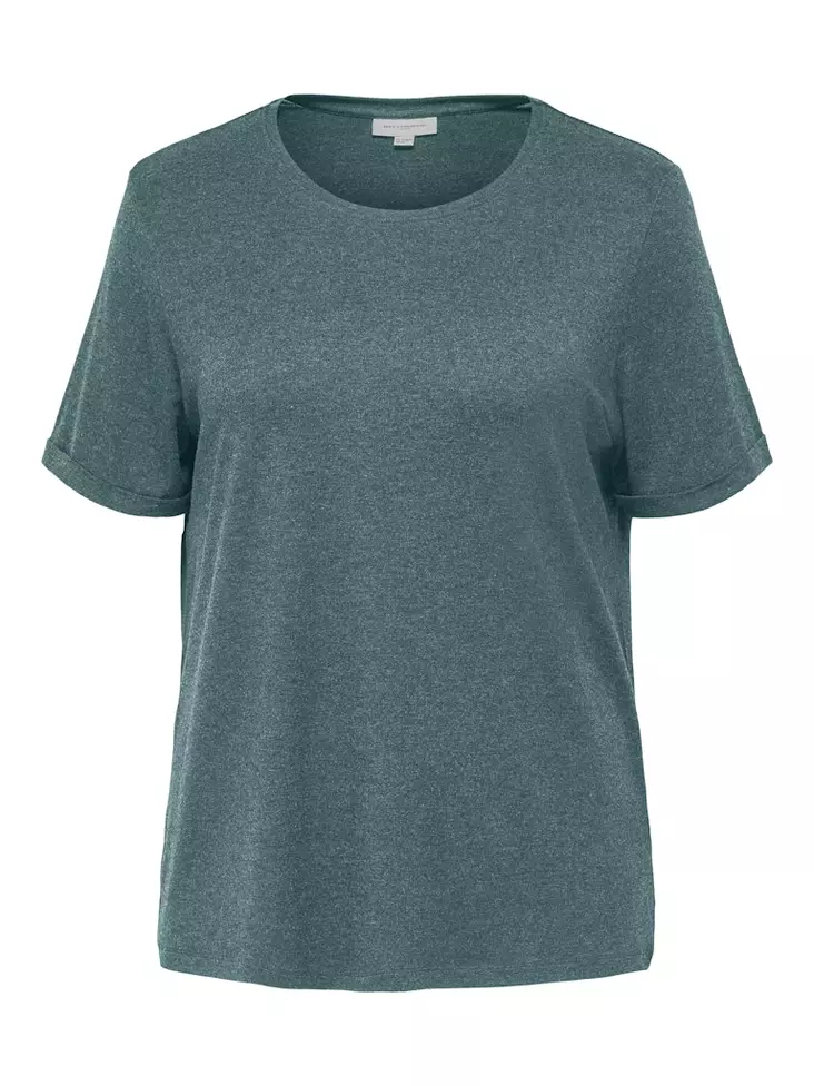 Only Carmakoma Dam Plus Size T-shirt Moster Fold Up North Atlantic - T-shirts för damer - 141286 - 1