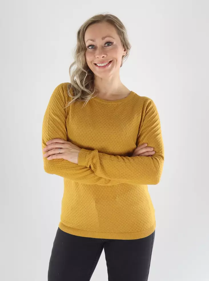 Vero Moda Tröja VMCARE STRUCTURE LS O-NECK BLUS chai tea - Stickat för damer - 141696 - 1