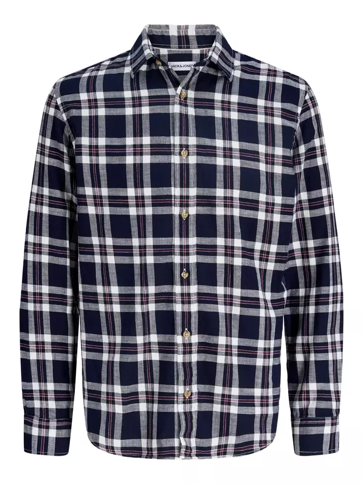 Jack & Jones herrrutig skjorta JJEDOVER Rutig marinblå kavaj - Skjortor för herrar - 140126 - 1